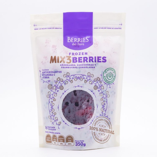 [7758542000455] Berries Del Peru Mix 3 Berries Congelados 350 gr