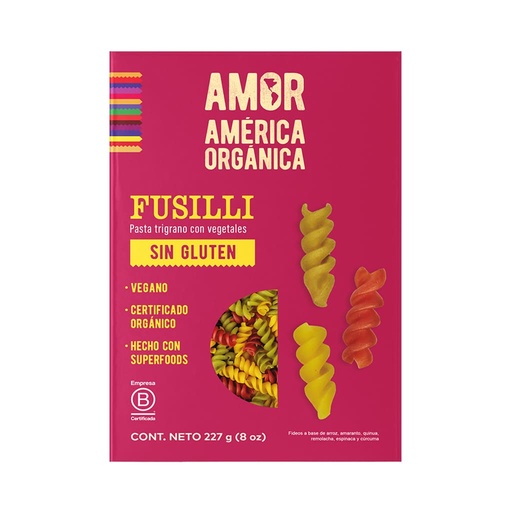 [7758079001017] America Organica Pasta Trigano Fusilli 227 gr