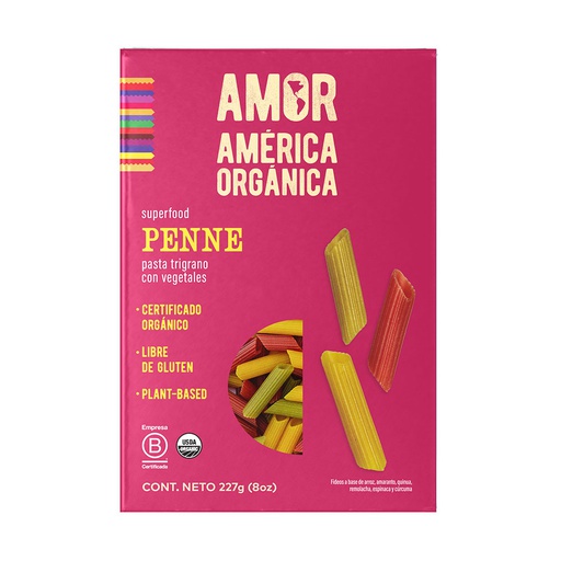 [7758079001024] America Organica Pasta Trigano Penne 227 gr