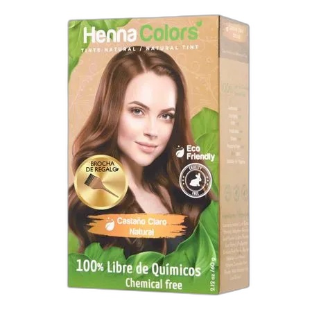 [7757535000021] Henna Colors Tinte Castaño Claro al 100% 60 gr