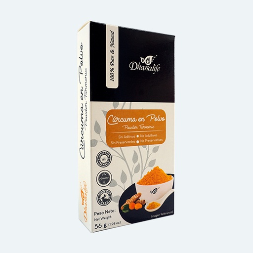 [614143441806] Dhanalife Curcuma en Polvo 56 gr