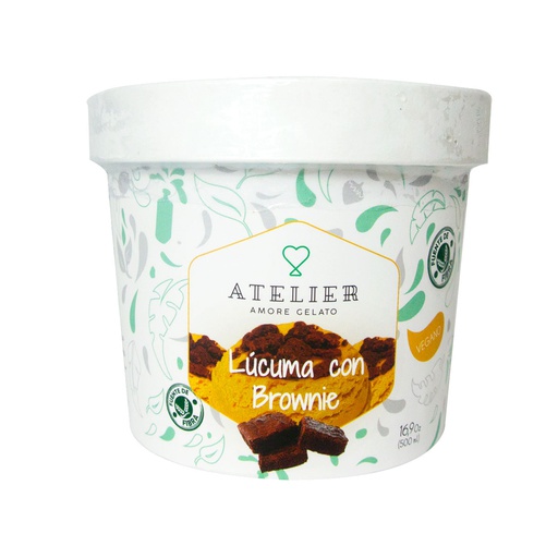 [7757582000142] Atelier Gelato Vegano Lucuma Brownie 500 ml