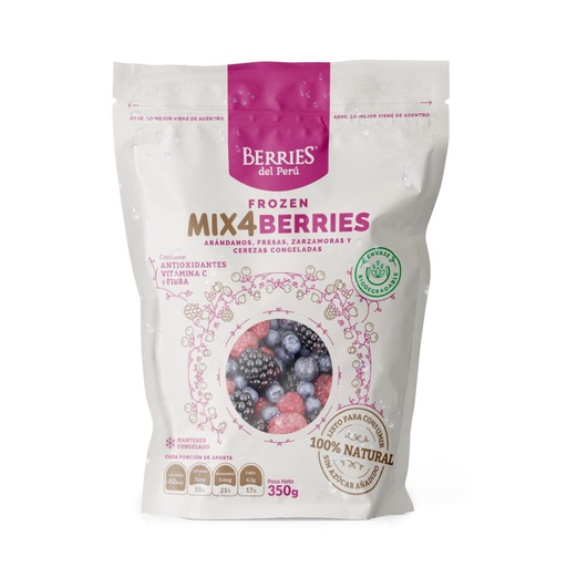 [7758542000462] Berries Del Peru Mix 4 Berries Congelados 350 gr