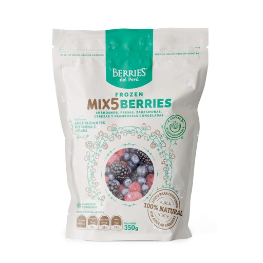 [7758542000479] Berries Del Peru Mix 5 Berries Congelados 350 gr