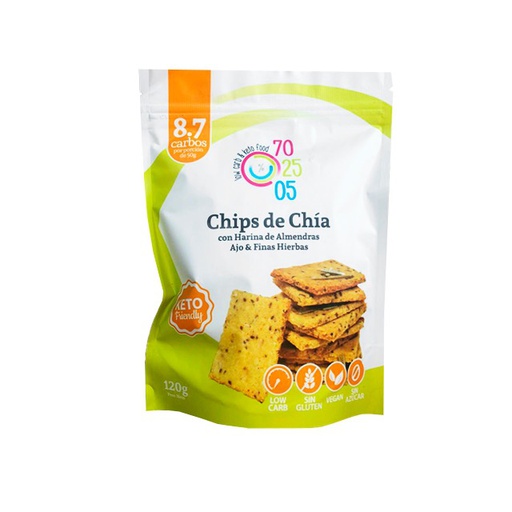 [732064840659] 70.25.05 Low Carb & Keto Food Chips de Chia 120 gr