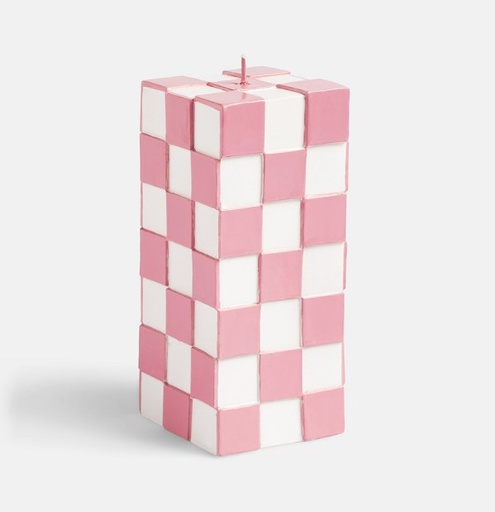 [8720168665119] &Klevering Candle Check Pink Large