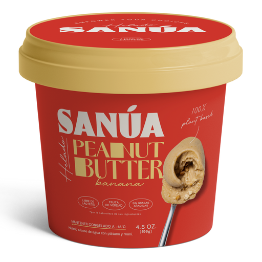 [7758464000427] Sanua Helado Vegano Platano y Mantequilla de Mani 4 oz