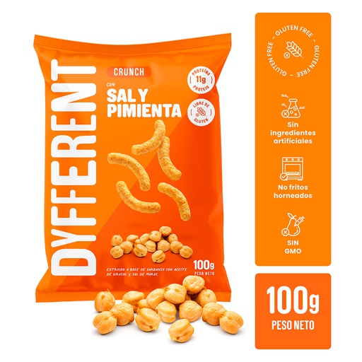 [7757050000681] Dyfferent Crunch Garbanzo Sal Pimienta 100 gr
