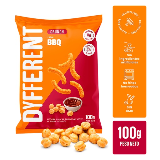 [7757050000704] Dyfferent Crunch Sabor BBQ 100 gr