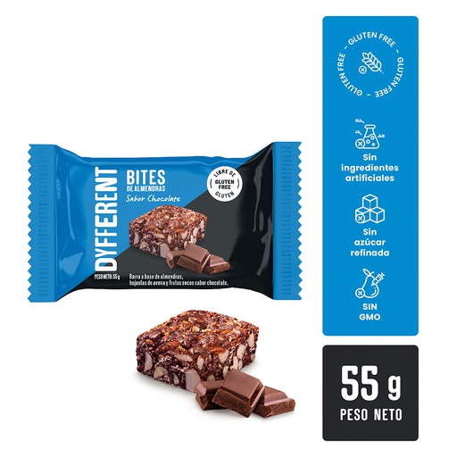 [7757050000315] Dyfferent Bites De Almendras Sabor Chocolate 55gr