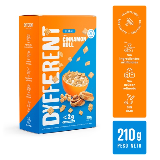 [7757050000766] Dyfferent Cereal Cinnamon Roll 210 gr