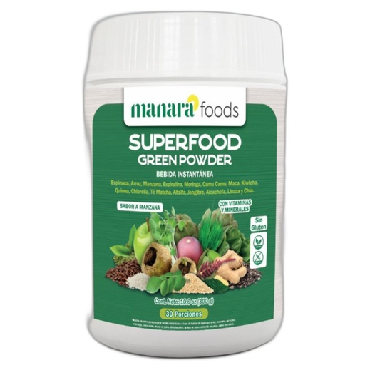 [7750124000013] Manara Foods Superfoods Green Powder 300 gr