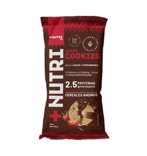 [7750477720125] Nutri Co Galletas Cacao Fresa 30 gr