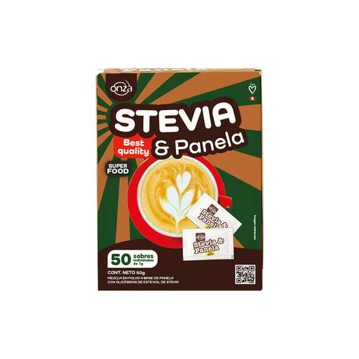 [7756378001325] Onza Stevia & Panela Sobres 50 Und