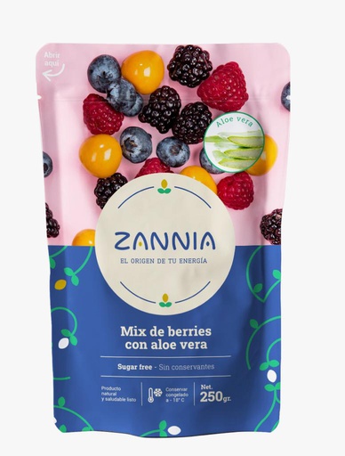 [7750028000034] Zannia Mix de Berries Congelados con Aloe Vera 380 gr