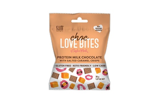 [9336573007100] Slim Secrets Bites Milk Chocolate & Salted Caramel 36 gr