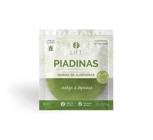 [7758513000002] Lift Piadinas Almendras Acelga & Espinaca 8 Und