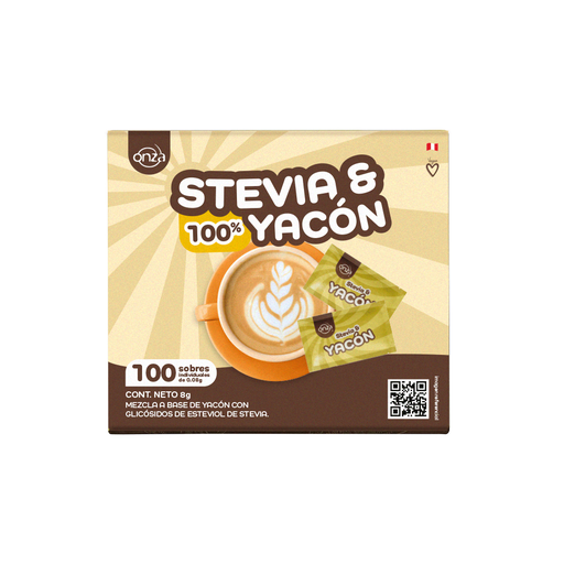 [7756378001233] Onza Stevia & Yacon Sobres 100 Und