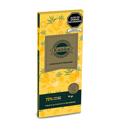 [7757689000144] Kanka Chocolate 72% Con Piña Sin Azucar 70gr