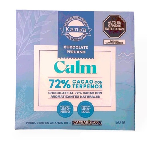 [7757689000298] Kanka Chocolate 72% Cacao Con Terpenos Calm 50gr