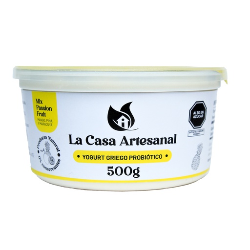 [7750478040079] La Casa Artesanal Yogurt Griego Passion Fruit 500 Gr