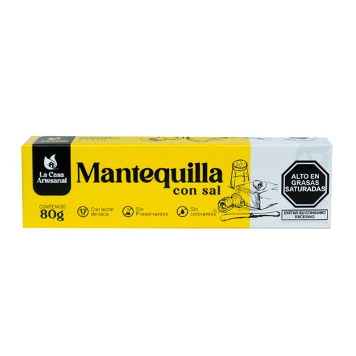 [7750478040796] La Casa Artesanal Mantequilla Con Sal 80 Gr