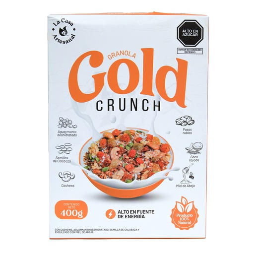 [7750478040420] La Casa Artesanal Granola Gold Crunch 400 Gr