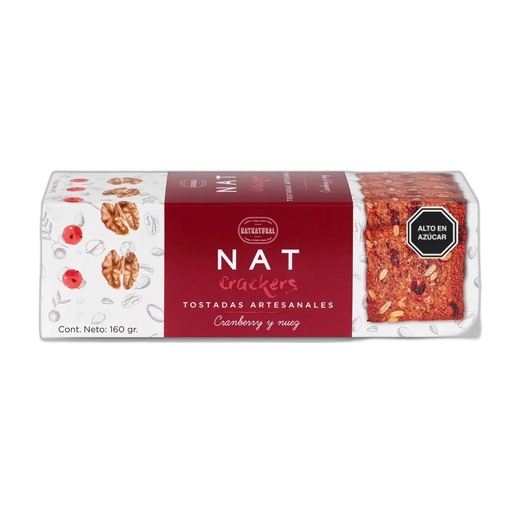 [7804666810019] Nat Crackers Tostadas Cranberry Nuez 160 gr