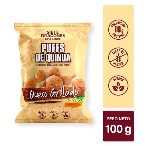 [7759447000533] Siete Dragones Puff Queso Grillado 100 gr