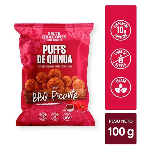 [7759447000595] Siete Dragones Puff BBQ 100gr