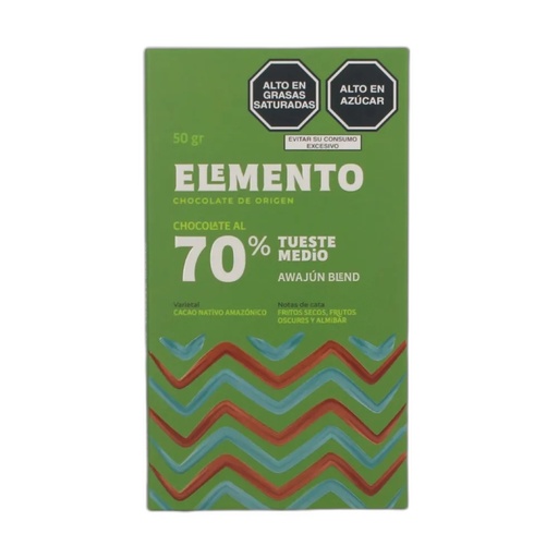 [7758958000148] Elemento Chocolate 70% Tueste Medio 50 gr