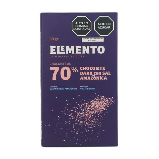 [7758958000216] Elemento Chocolate 70% Sal Amazonica 50 gr