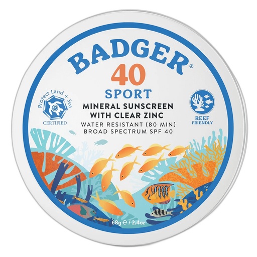 [634084471403] Badger Sunscreen Sport SPF 40 Lata 68 gr
