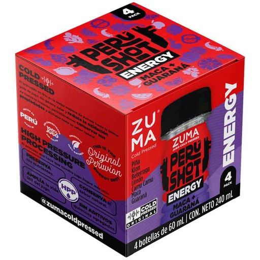 [7759463000500] Zuma Shot Energy 4 Pack