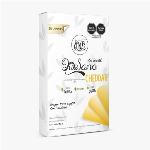 [799192212239] Las Tres Gunas QueSano Cheddar Laminas 180 gr
