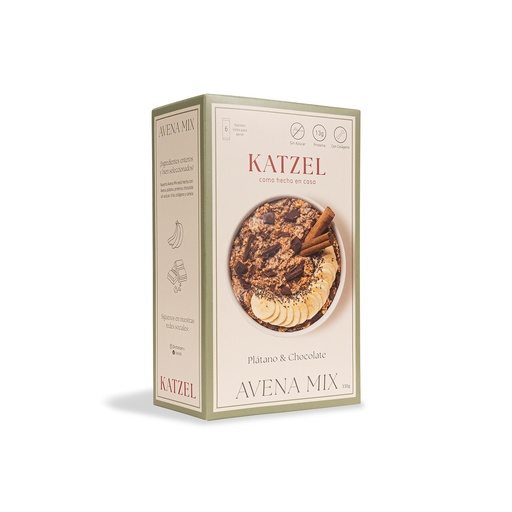 [7750459000429] Katzel Avena mix platano chocolate 330 gr