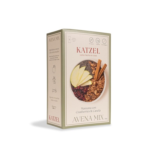 [7750459000009] Katzel Avena mix Manzana Cranberries 330 gr