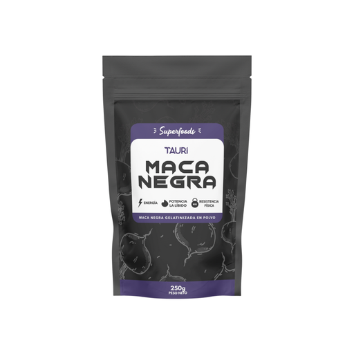 [0677144636381] Tauri Superfoods Maca Negra Gelatinzada en Polvo 250 gr