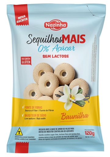[7897042701360] Nazinha Galletas sabor Vainilla S/Azucar 120gr