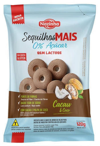 [7897042701377] Nazinha Galletas sabor Cacao S/Azucar 120gr