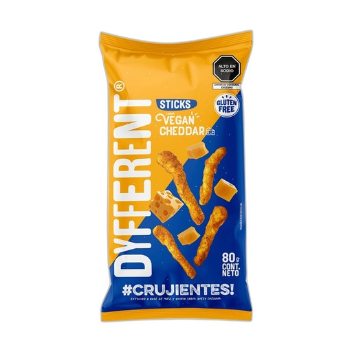 [7757050001367] Dyfferent Sticks Maiz Vegan Cheddar 80 gr