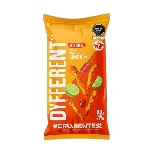 [7757050001350] Dyfferent Sticks Maiz Aji Limon 80 gr