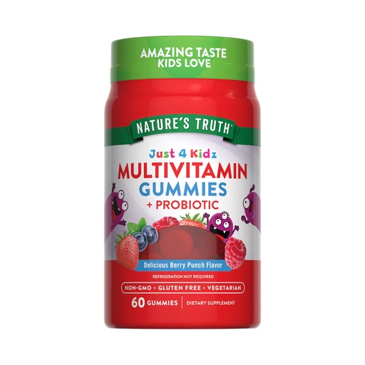 [840093115386] Nature's Truth Kid's Multivitamin Probiotic 60 Gummies