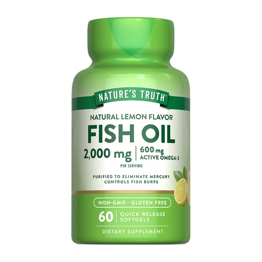 [840093106070] Nature's Truth Fish Oil 2,000 Mg Lemon Flavor 60 und