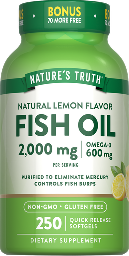 [840093100764] Nature's Truth Fish Oil 2,000 Mg Lem Flavor Bonus 250 und