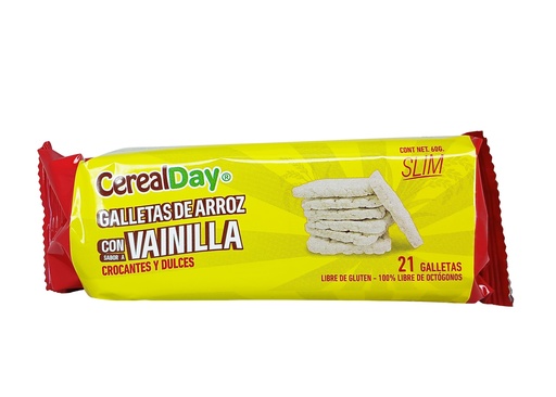 [7750995000945] Cereal Day Galleta De Arroz, Sabor Vainilla 60 gr